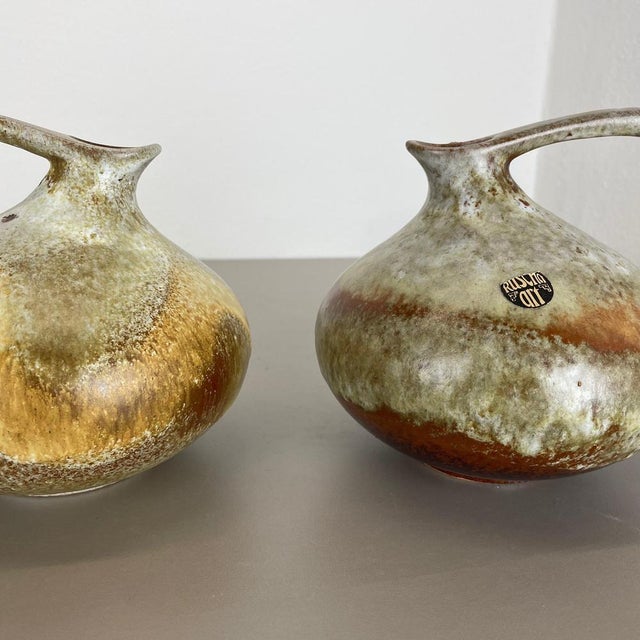 Pottery Vases 313 by Kurt Tschörner for Ruscha, Germany, 1960s, Set of 2 For Sale - Image 15 of 18