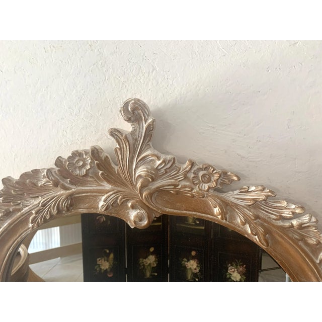 Early 21st Century Large Decorative Crafts French Louis XV Style Carved Wall Mirror For Sale - Image 5 of 9
