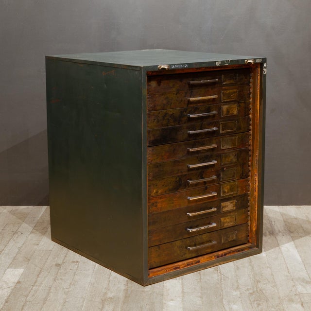 Early 20th Century Early 20th C. Flat File Map Cabinet c.1940 For Sale - Image 5 of 12