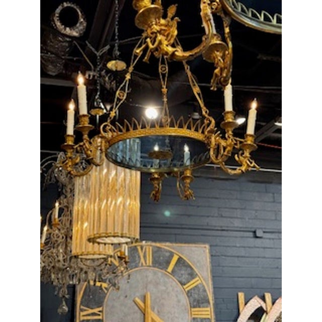 Fine 19th C. Baltic Gilt Bronze Neoclassical Chandeliers For Sale In Dallas - Image 6 of 9