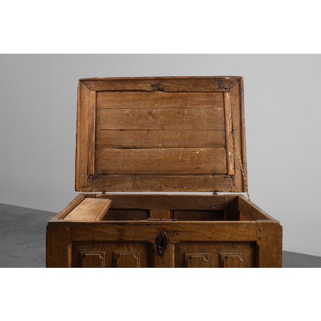 Rustic Oak Paneled Trunk or Chest, France, 18th Century For Sale - Image 12 of 16