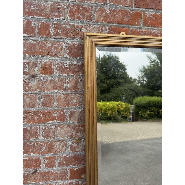 W: 133cm (52.4")h: 183cm (72")d: 2.5cm (1") a splendid large antique english 19th century carved wood ribbed framed mirror...