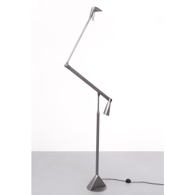 Grey counterweight floor lamp. Design by Walter Monici for Lumina Italy 1980 model ”Zelig Terra ” Very nice adjustable...