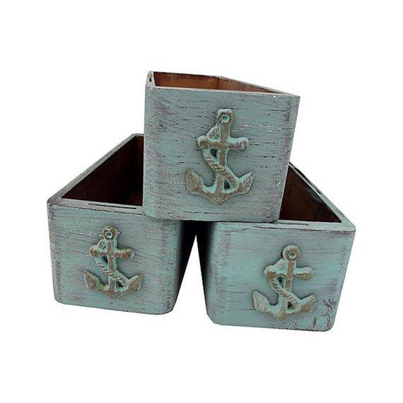 Antique Victorian Wood Bins Nautical/Beach/Cottage Storage Boxes S/3 Chairish