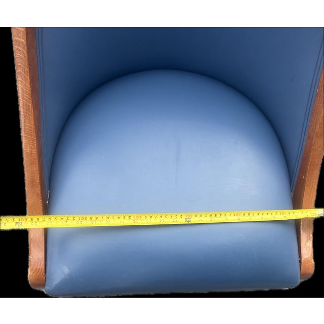 Vintage J. Robert Scott "Roma Series" Blue Upholstered Barrel Back Armchair For Sale In New York - Image 6 of 7