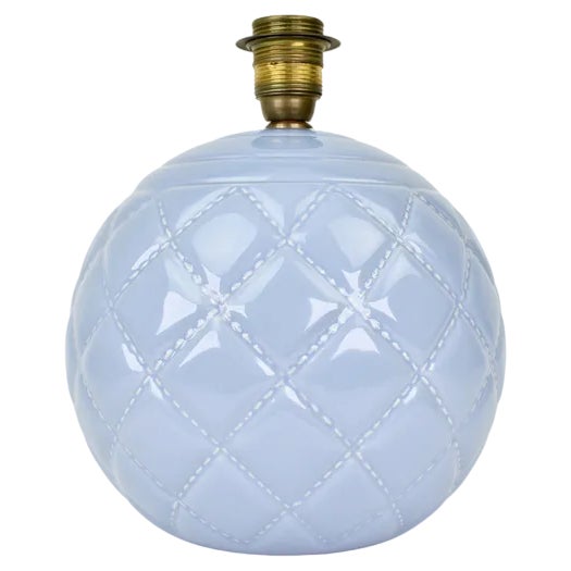 Vintage French Lilac Ceramic Table Lamp, 1950s For Sale