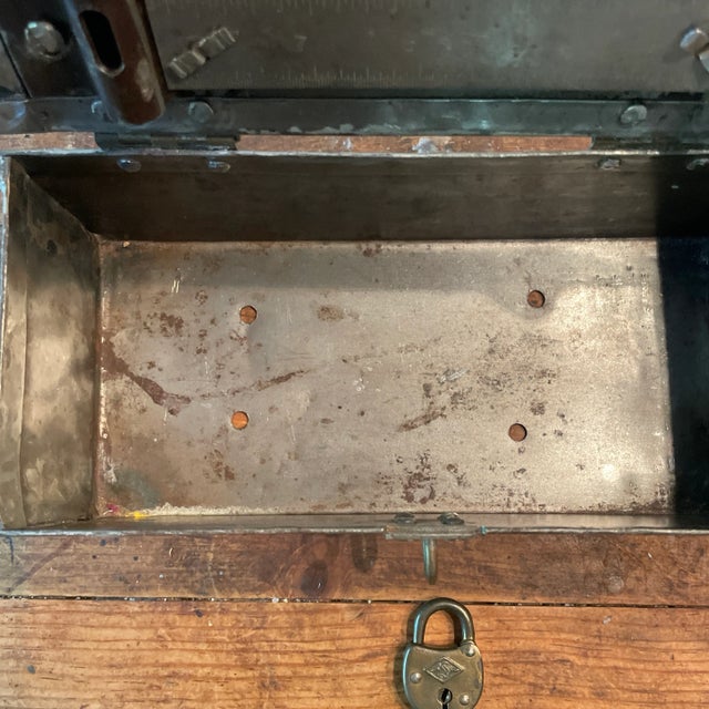 Early 20th Century Antique Money Cash Lock Box For Sale - Image 5 of 10