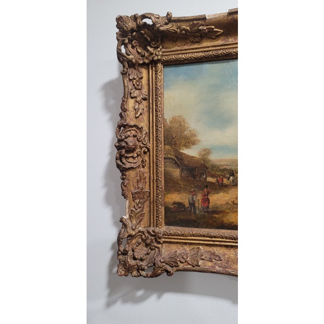 Antique English Original Landscape Oil Painting Georgina Lara 19th Century Gold Frame For Sale - Image 12 of 12
