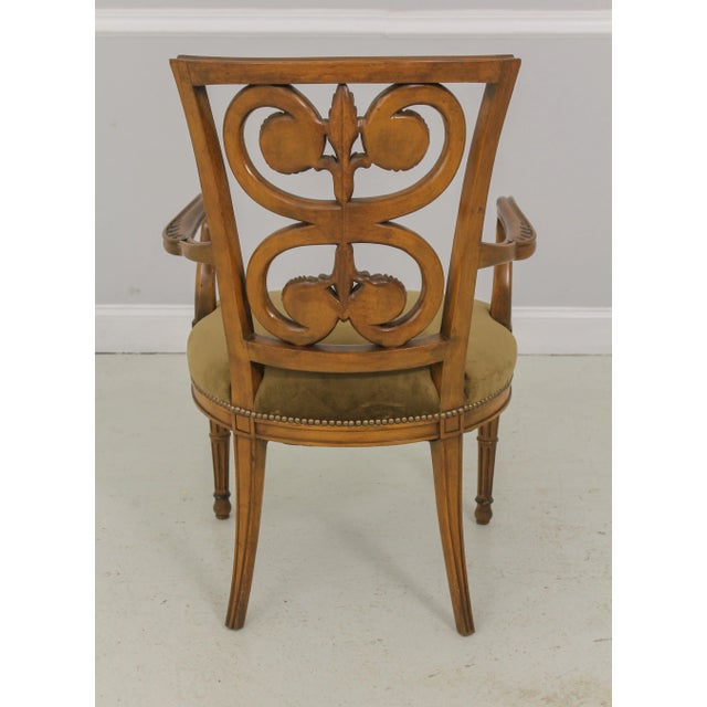 Pair Neoclassical Carved Back Open Armchairs - New Upholstery For Sale - Image 4 of 13