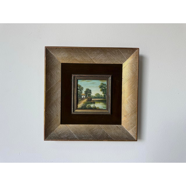 Impressionist 1960’s Teri Malo Impressionist Countryside Landscape Oil on Masonite Panel Painting, Wood Framed For Sale - Image 3 of 12