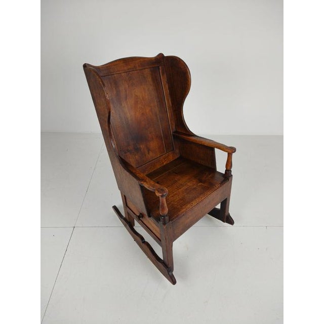 Antique Oak Lambing Rocking Chair, 1800s For Sale - Image 10 of 14
