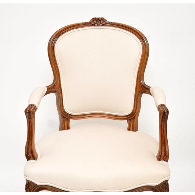 1930s French Walnut Salon Armchairs, 1930, Set of 2 For Sale - Image 5 of 12