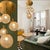 Mid century modern Murano glass and brass pendant chandelier, Italy 1970s. The flush mount chandelier is made of a brass...