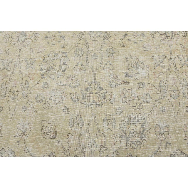 Tabriz Rug 9’9” X 12’6” Beige Wool Vintage Distressed Hand-Knotted Carpet For Sale - Image 10 of 15