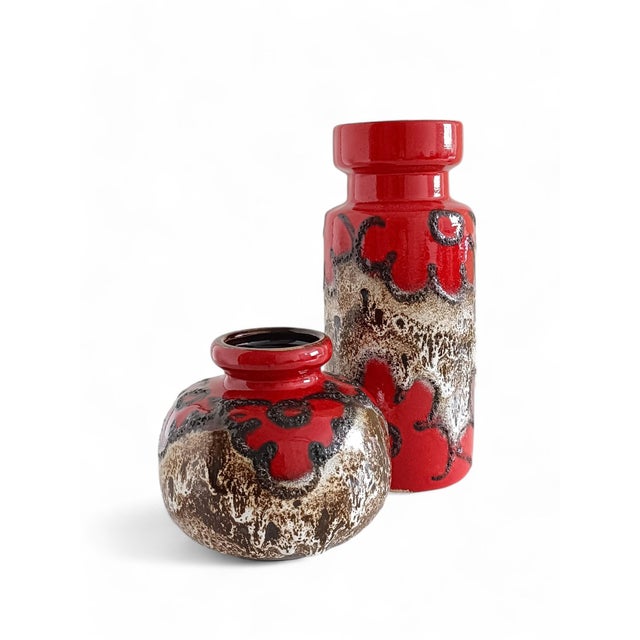 West German Fat Lava Decor Ceramic Vases from Scheurich Keramik, 1960s, Set of 2 For Sale - Image 12 of 14
