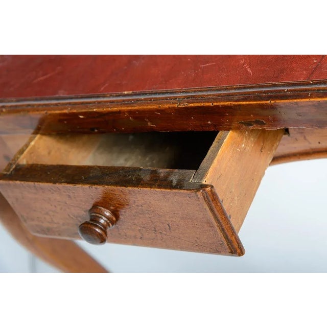 Wood Louis XV Game Table, Red Leather Top 18th Century For Sale - Image 7 of 11