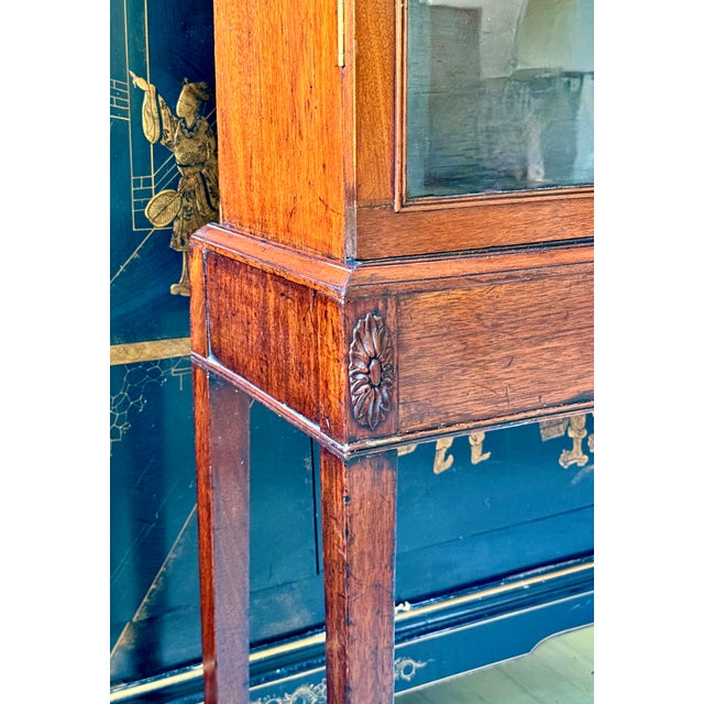 18th C. George III Vitrine With Ram's Head Carving For Sale - Image 10 of 11