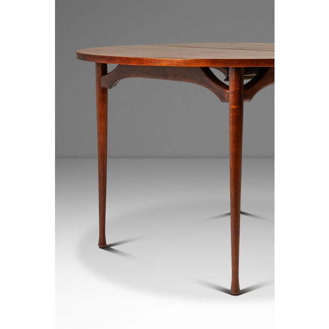 Rare Mid-Century Modern Extension Dining Table in Walnut W/ 2 Leaves Attributed to Singer and Sons, Usa, C. 1960's For Sale - Image 10 of 18
