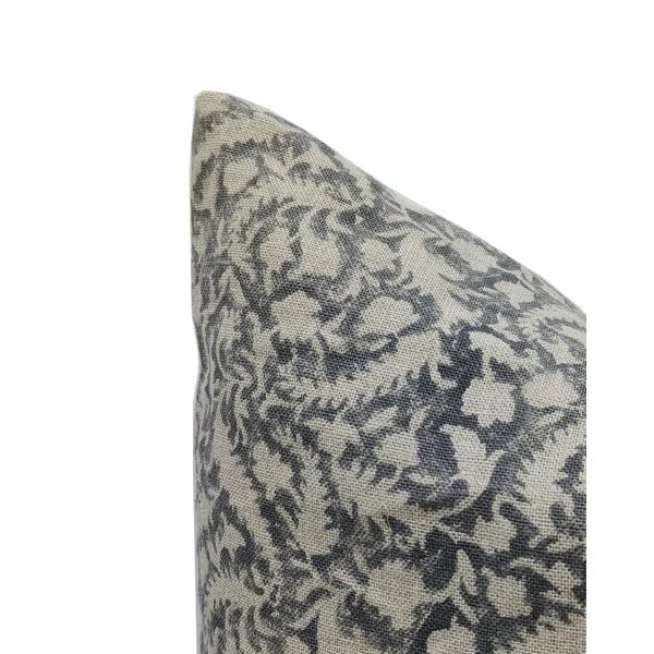 Modern Decorative Cushion Cover 26x26 Inch Handmade Block Print- Black Forest For Sale - Image 3 of 3