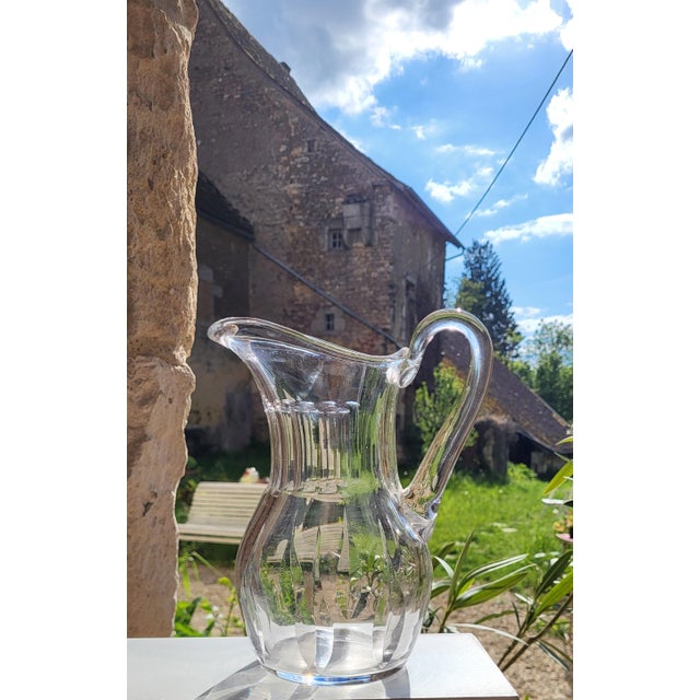 Crystal Pitcher with Cerdagne Pattern from Saint Louis, 1950s For Sale - Image 9 of 9