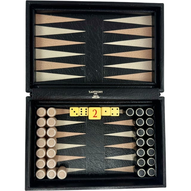 American Vintage Vanderbilt Whitney Estate T. Anthony Travel Backgammon Set Game For Sale - Image 3 of 12