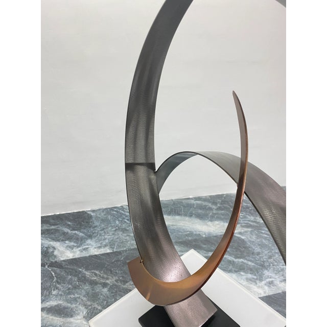 Silver Curtis Jere Artisan House Modern Steel and Copper Sculpture, 2009 For Sale - Image 8 of 10