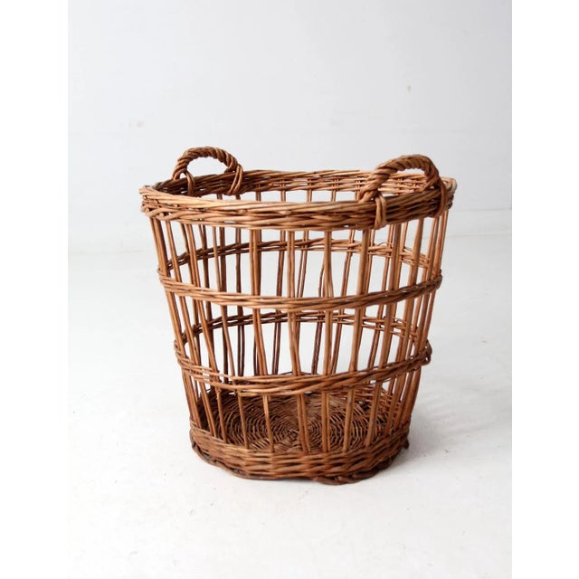 Vintage Wicker Basket For Sale - Image 6 of 11