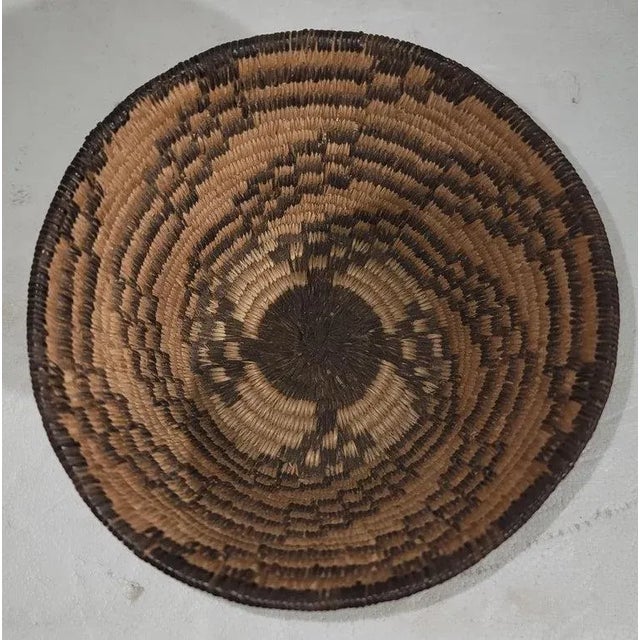 Rustic 30s Pima Geometric Basket For Sale - Image 3 of 5