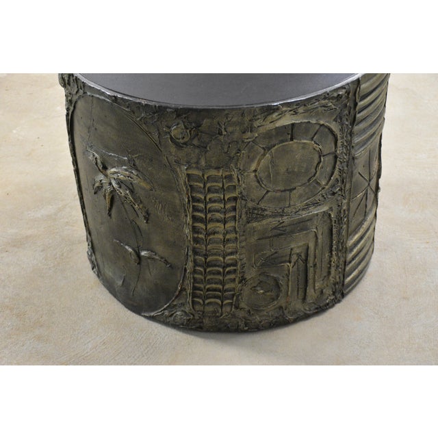 Wood 1960s Adrian Pearsall 24” Brutalist Drum Coffee Table For Sale - Image 7 of 8