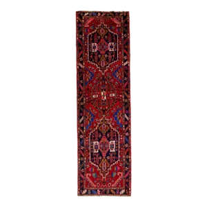 1960s Handmade Multicolored Heriz Wool Rug With Allover Motif
