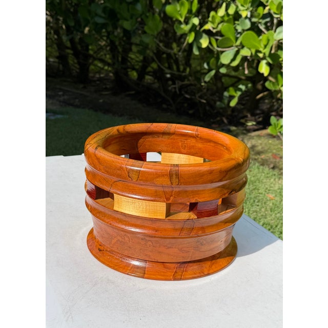 Signed Monkeypod Wood Bowl by Hugh James MacDonald Jr. For Sale - Image 4 of 8
