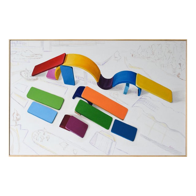 Peter Eisenman, Architectural Abstraction with Block Structure, 2026, Acrylic on Canvas For Sale