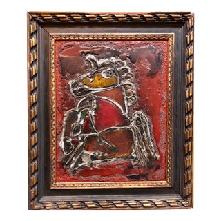 Alexander Raymond Katz, Mixed Media Sculptural Painting "Unicorn" Chicago Jewish Modernist For Sale