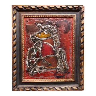 Alexander Raymond Katz, Mixed Media Sculptural Painting "Unicorn" Chicago Jewish Modernist For Sale