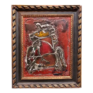 Alexander Raymond Katz, Mixed Media Sculptural Painting "Unicorn" Chicago Jewish Modernist