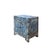 Distressed Ink Light Blue Mix Color Small End Table Nightstand Cabinet For Sale - Image 4 of 5