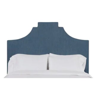 Nadine King Headboard, Navy Linen For Sale