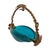 English Teal Bohemian or Czech Glass Bride's Basket With Ormalu Handle For Sale - Image 3 of 6