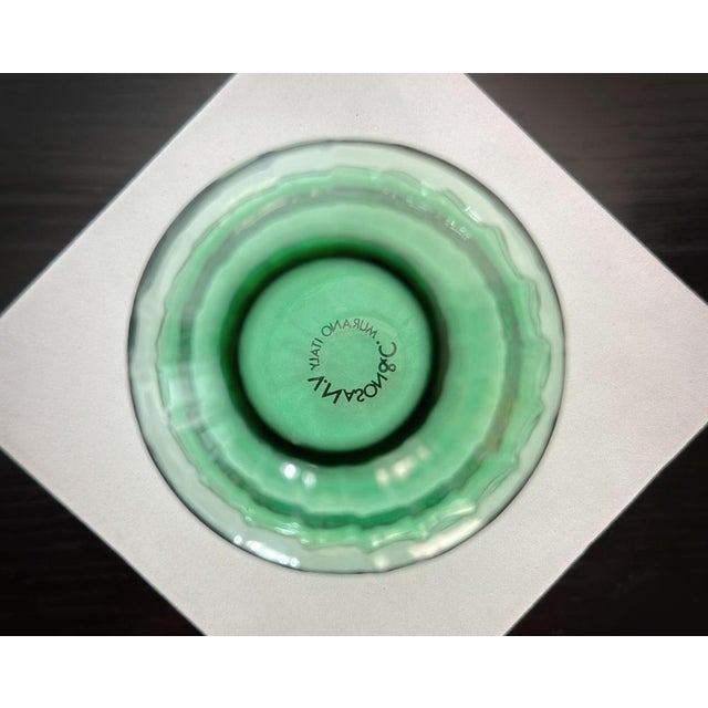 Postmodern Small Vintage Green Murano Glass Bottle Vase from Nason, 1980s For Sale - Image 3 of 6