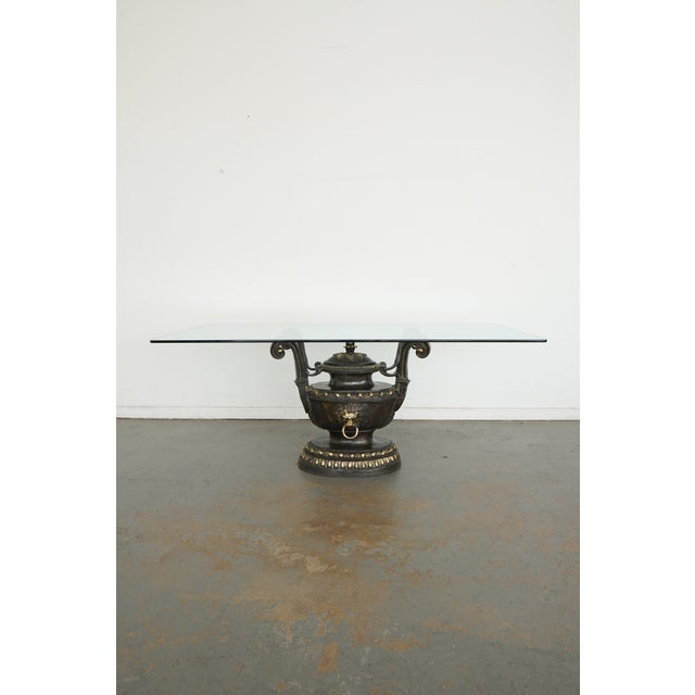 This vintage La Barge dining table features an impressive neoclassical-inspired urn form base crafted with richly detailed...