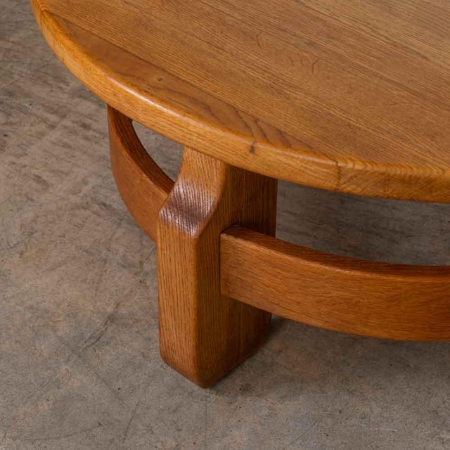 1950s French Solid Oak Coffee Table For Sale - Image 13 of 15