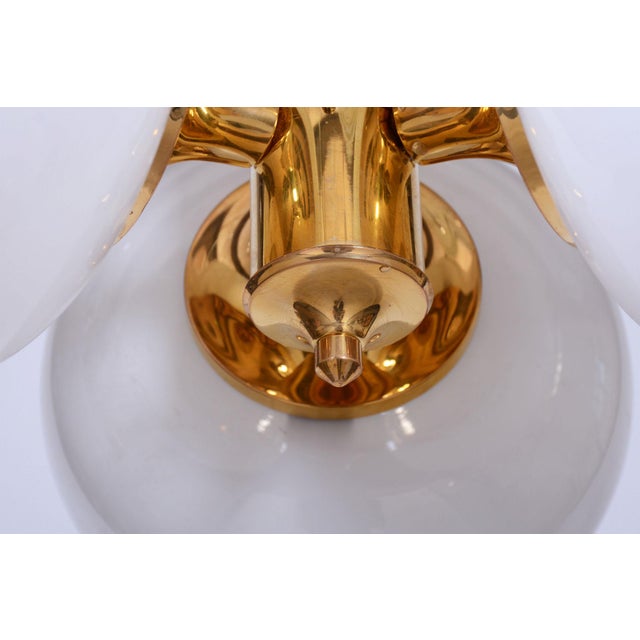 Mid-Century Chandelier in Brass and Glass by Kamenický Šenov, Czech, 1960s For Sale - Image 9 of 12