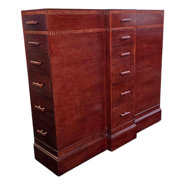 Rare Kittinger Architectural Cherry Freestanding 18-Drawer Commode, Late 20th Century For Sale