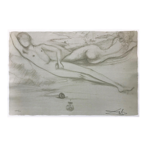 Salvador Dalí a La Plage (At the Beach), Framed Hand Signed Lithograph, 1970