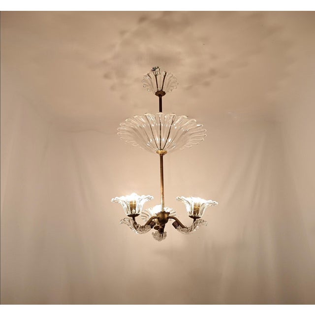 Cristallo Glass Ceiling Light from Barovier & Toso For Sale - Image 12 of 13