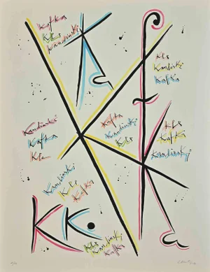 Rafael Alberti, Letter K, Lithograph, 1972