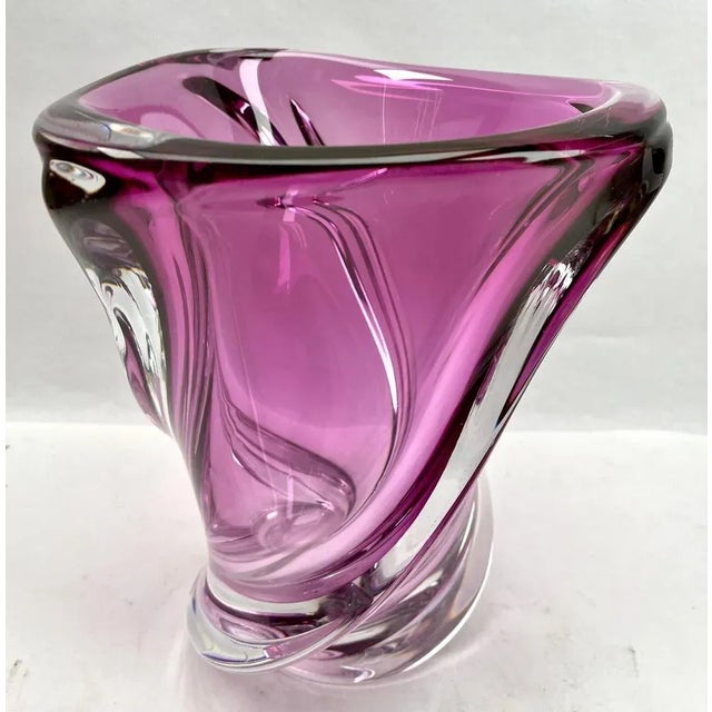 Vintage Belgian Crystal Vase by Val Saint Lambert, 1950s For Sale - Image 3 of 12