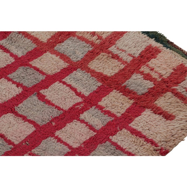 Rug & Kilim Vintage Moroccan Rug in Pink and Red Geometric Patterns, From Rug & Kilim For Sale - Image 4 of 7