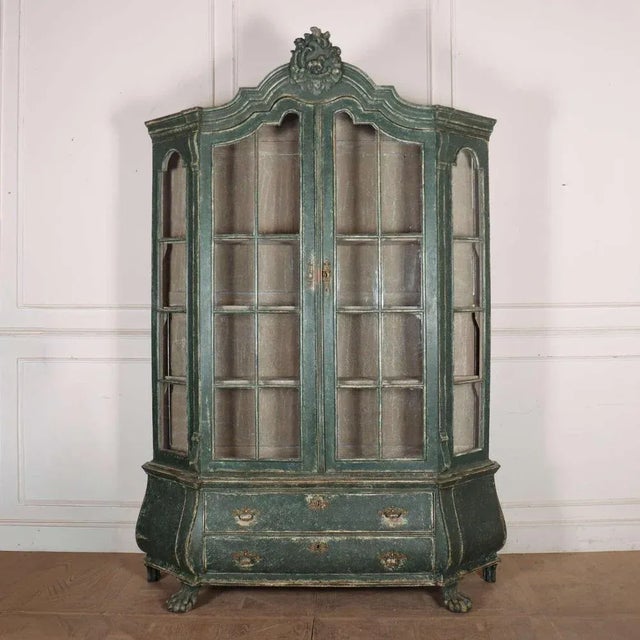 19th Century Dutch Painted Oak Vitrine, 1880s For Sale - Image 12 of 12