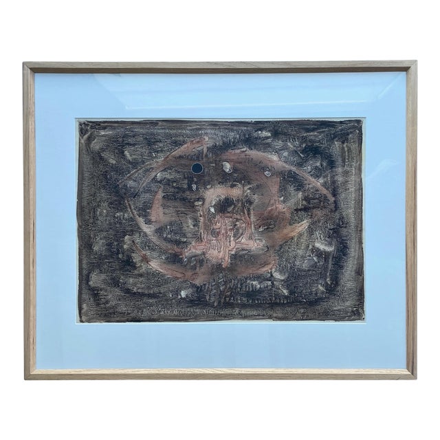 Mid-Century Abstract Ink Painting by Jyoti Swaroop For Sale